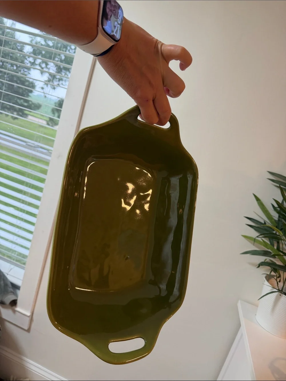 Crate&Barrel glossy olive